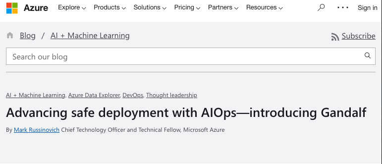 Advancing safe deployment with AIOps—introducing Gandalf