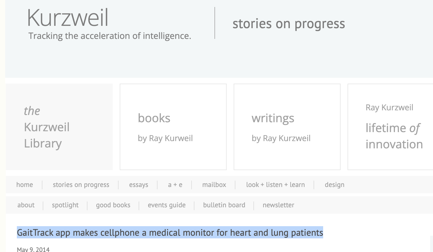 GaitTrack app makes cellphone a medical monitor for heart and lung patients, Kurzweil
